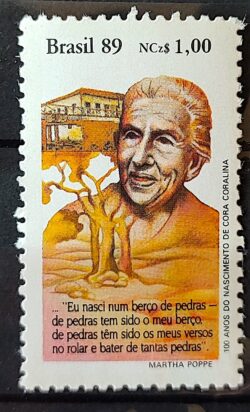 C 1653 Selo Dia do Livro Literatura Cora Coralina 1989