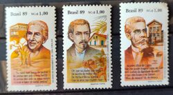 C 1653 Selo Dia do Livro Literatura Cora Coralina Casimiro de Abreu Machado de Assis 1989 Serie Completa