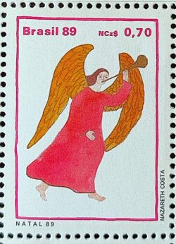C 1658 Selo Natal Religiao Anjo 1989