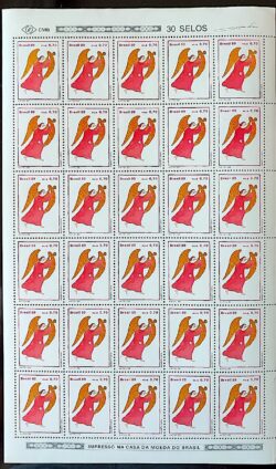 C 1658 Selo Natal Religiao Anjo 1989 Folha