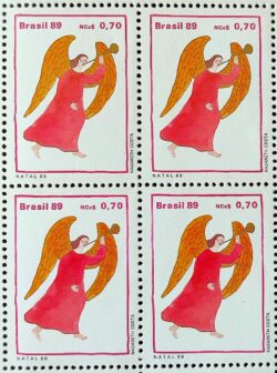 C 1658 Selo Natal Religiao Anjo 1989 Quadra