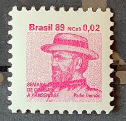 C 1661 Selo Combate Contra Mal de Hansen Hanseniase Saude Padre Damiao Religiao 1989 H26