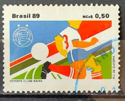 C 1662 Selo Clubes de Futebol Bahia 1989 Circulado 3
