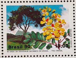 C 1666 Selo 40 Anos da Sociedade Botanica Pau Brasil 1990