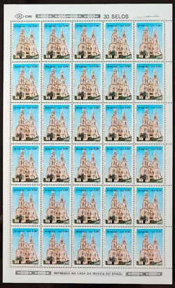 C 1667 Selo Arquitetura Religiosa Religiao Igreja Catedral de Santa Cruz do Sul RS 1990 Folha