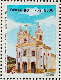 C 1669 Selo Arquitetura Religiosa Religiao Igreja Nossa Senhora do Rosario Ourto Preto MG 1990