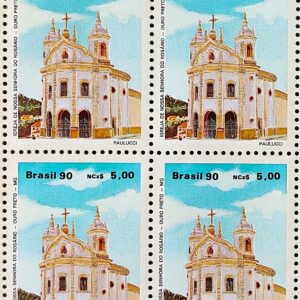 C 1669 Selo Arquitetura Religiosa Religiao Igreja Nossa Senhora do Rosario Ourto Preto MG 1990 Quadra