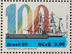 C 1670 Selo 100 Anos Companhia de Navegacao Lloyd Navio 1990