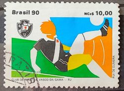 C 1672 Selo Clubes de Futebol Vasco da Gama 1990 Circulado 1