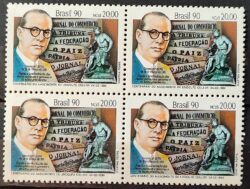 C 1673 Selo 100 Anos Lindolfo Collor Politica Jornalismo 1990 Quadra