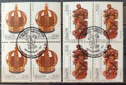 C 1683 Selo 50 Anos Museu Imperial das Missoes Historia 1990 Quadra CBC RJ Serie Completa