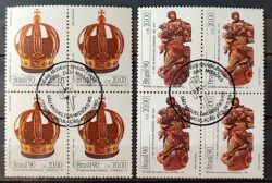 C 1683 Selo 50 Anos Museu Imperial das Missoes Historia 1990 Quadra CBC RS Serie Completa