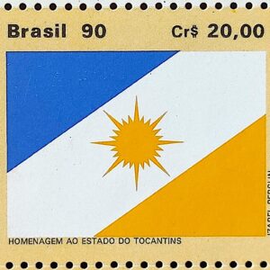 C 1685 Selo Bandeira dos Estados Tocantins Sol 1990