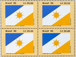 C 1685 Selo Bandeira dos Estados Tocantins 1990 Quadra