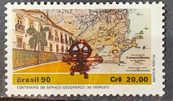 C 1686 Selo 100 Anos Servico Geografico do Exercito Militar Geografia Mapa 1990 2