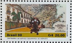 C 1686 Selo 100 Anos Servico Geografico do Exercito Militar Geografia Mapa 1990