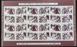 C 1687 Selo Cinema Brasileiro Filme Gonzaga Carmen Miranda Oscarito 1990 Folha Serie Completa