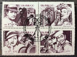 C 1687 Selo Cinema Brasileiro Filme Gonzaga Carmen Miranda Oscarito 1990 Serie Completa CBC RJ