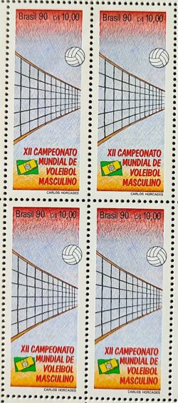 C 1692 Selo Voleibol Esporte 1990 Quadra