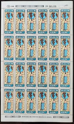 C 1694 Selo Ano Internacional da Alfabetizacao Educacao Mapa 1990 Folha