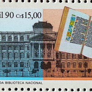 C 1708 Selo Dia do Livro Literatura Biblioteca Nacional 1990