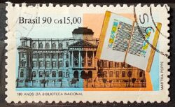 C 1708 Selo Dia do Livro Literatura Biblioteca Nacional 1990 Circulado 1