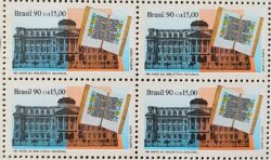 C 1708 Selo Dia do Livro Literatura Biblioteca Nacional 1990 Quadra