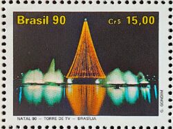 C 1713 Selo Natal Religiao Brasilia Torre de TV 1990