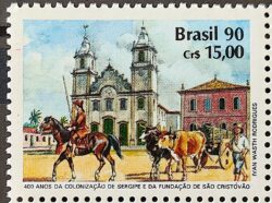 C 1717 Selo 400 Anos Sergipe Sao Cristovao Igreja Cavalo 1990