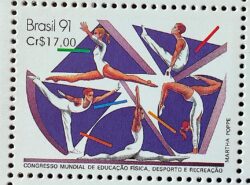 C 1718 Selo Congresso Educacao Fisica Foz do Iguacu Ginastica 1991
