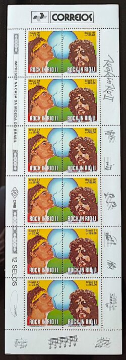 C 1719 Selo Rock in Rio Musica Cazuza Raul Seixas 1991 Folha