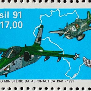 C 1721 Selo 50 Anos Ministerio da Aeronautica Militar Aviao 1991