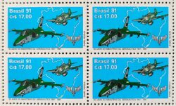 C 1721 Selo 50 Anos Ministerio da Aeronautica Militar Aviao 1991 Quadra