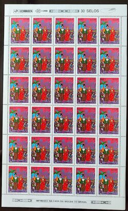 C 1722 Selo Carnaval Musica Boneco de Olinda Pernambuco 1991 Folha