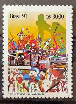 C 1723 Selo Carnaval Musica Trio Eletrico Bahia 1991