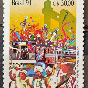 C 1723 Selo Carnaval Musica Trio Eletrico Bahia 1991
