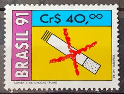 C 1730 Selo Combate as Drogas Saude Cigarro 1991