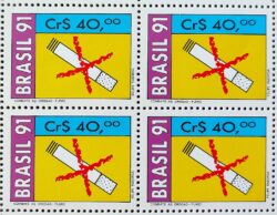 C 1730 Selo Combate as Drogas Saude Cigarro 1991 Quadra