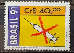 C 1732 Selo Combate as Drogas Saude Droga Seringa 1991