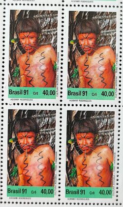 C 1734 Selo Cultura Indigena Indio Yanomami 1991 Quadra