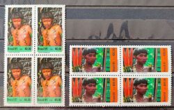 C 1734 Selo Cultura Indigena Indio Yanomami 1991 Quadra Serie Completa