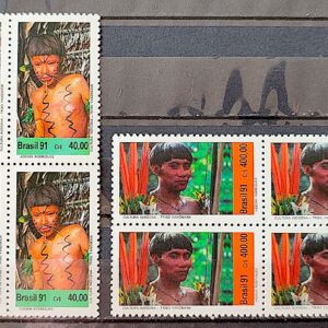 C 1734 Selo Cultura Indigena Indio Yanomami 1991 Quadra Serie Completa