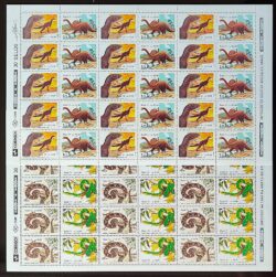 C 1737 Selo Instituto Butantan Cobra Dinossauro 1991 Folha Serie Completa