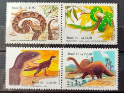 C 1737 Selo Instituto Butantan Cobra Dinossauro 1991 Serie Completa