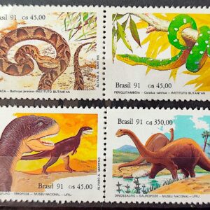 C 1737 Selo Instituto Butantan Cobra Dinossauro 1991 Serie Completa