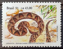 C 1737 Selo Instituto Butantan Cobra Jararaca 1991