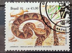 C 1737 Selo Instituto Butantan Cobra Jararaca 1991 Circulado 4