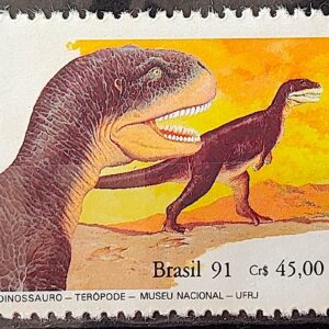 C 1739 Selo Museu Nacional Dinossauro Teropode 1991