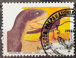 C 1739 Selo Museu Nacional Dinossauro Teropode 1991 Circulado 1