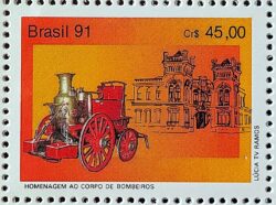 C 1741 Selo Corpo de Bombeiro Carruagem Militar 1991